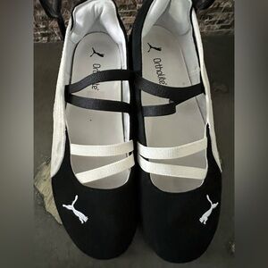 Puma Speedcat Women's Black and White Ballet Sneakers Sz 10